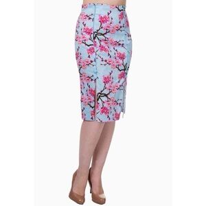 Banned Retro Last Dance Pencil Skirt in Cherry Blossoms NWT